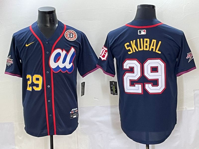 Men 2025 Detroit Tigers 29 Skubal Drak Blue All star Nike MLB Jersey style 6
